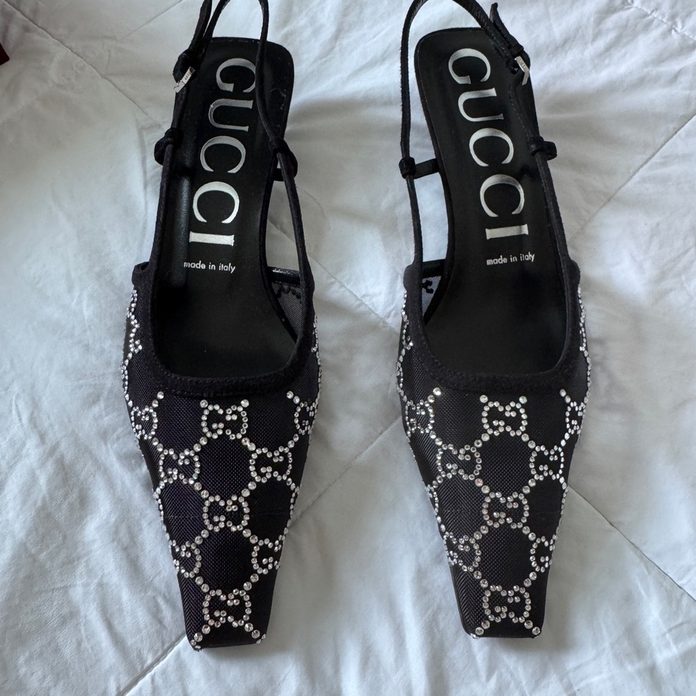 Gucci Women's GG Crystal Slingback Pump - Size 38.5 IT/ 8.5US - Picture 10 of 16